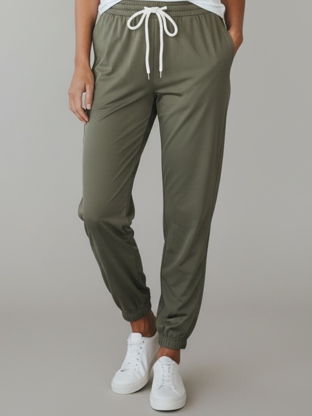 Vuori Olive Green Drawstring Nylon Jogger Pants